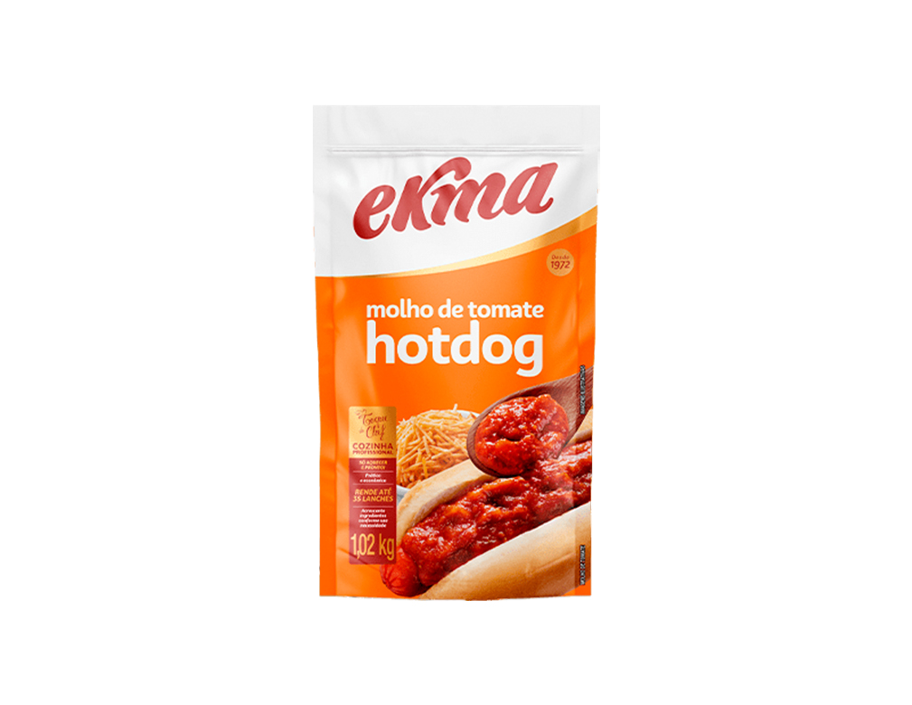 MOLHO DE TOMATE HOT DOG EKMA 1,02 KG (CX 12 BAG)